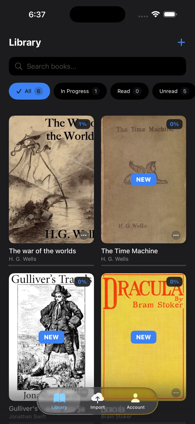 VocaRead Library - Browse your ebook collection